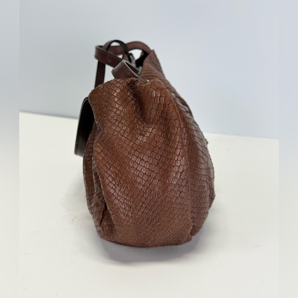 MARTINA CAPONI Brown reptile imprinted leather small shoulder bag - Picture 8 of 11